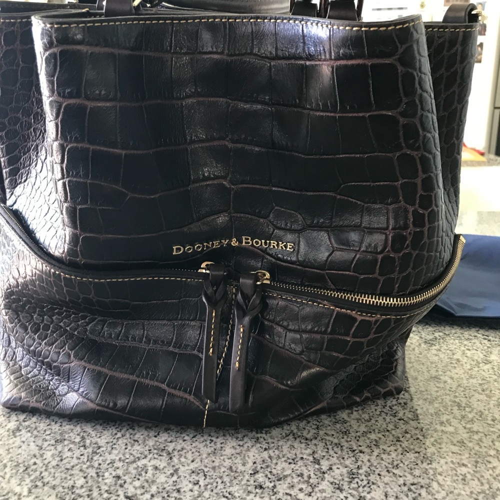 Brand New Dooney croco-embossed satchel